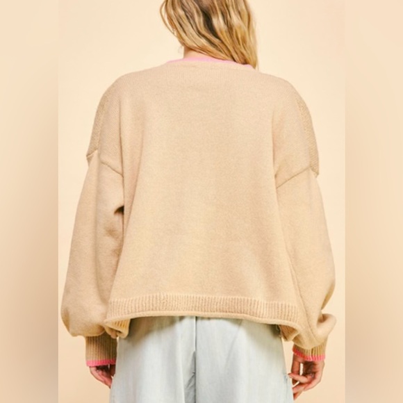 NWOT DAVI & DANI Oversized Textured Knit Daisy Sweater Womens Small - Picture 3 of 11